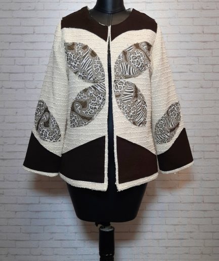 کت تکه دوزی شنل قهوه ای زنانه