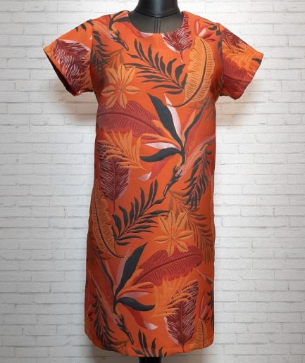 پیراهن مام استایل اطلسی نارنجی زنانه