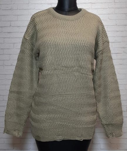 زیبو | Ziboo 2 پلیور مارپیچ ریز سبز روشن زنانه