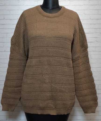 پلیور میله ای نسکافه ای زنانه