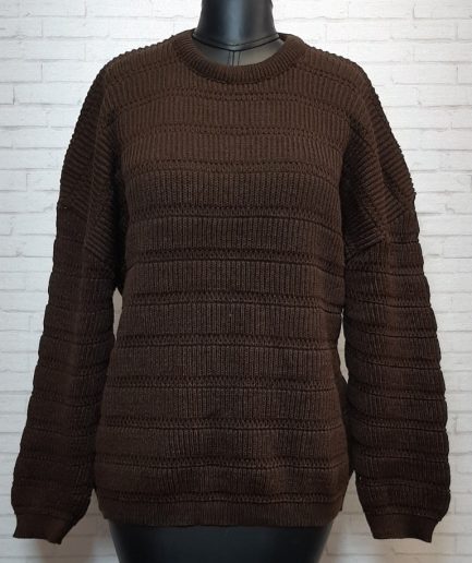 پلیور میله ای قهوه ای زنانه
