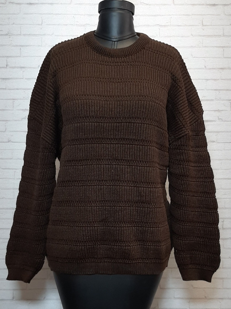 پلیور میله ای قهوه ای زنانه