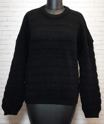 زیبو | Ziboo 16 پلیور میله ای مشکی زنانه