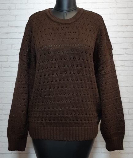 پلیور حفره ای قهوه ای زنانه