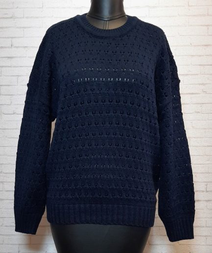 پلیور حفره ای سرمه ای زنانه