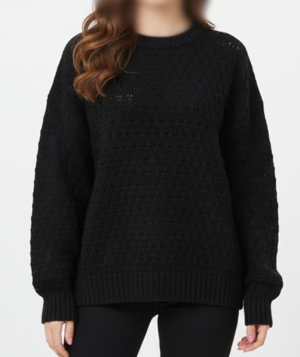 زیبو | Ziboo 18 پلیور حفره ای مشکی زنانه