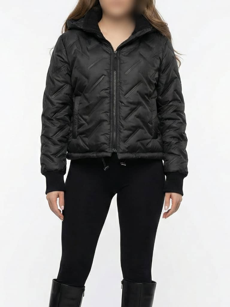 کاپشن کراپ امبردی مشکی زنانه