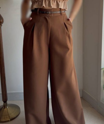 شلوار بگ قهوه ای زنانه