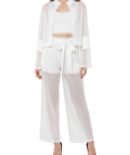 کت توری سفید کراش زنانه