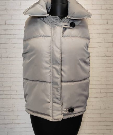 جلیقه پافر طوسی زنانه