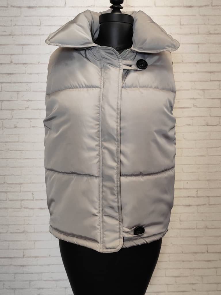 جلیقه پافر طوسی زنانه