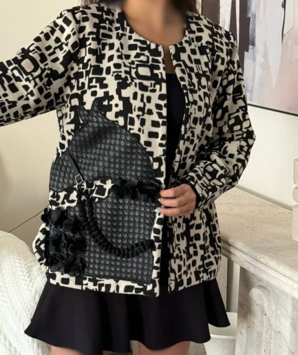 زیبو | Ziboo 26 کت فوتر مشکی کرمی اسب دار زنانه