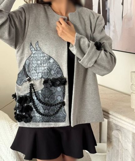 زیبو | Ziboo 29 کت فوتر طوسی اسب دار زنانه