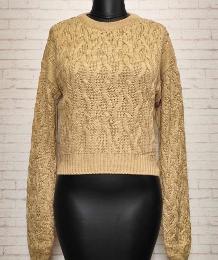 پلیور کراپ پیچ کرمی زنانه