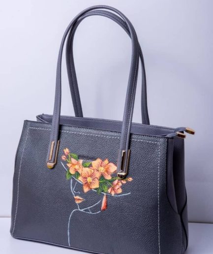 کیف چرم خاکستری لیدی زنانه