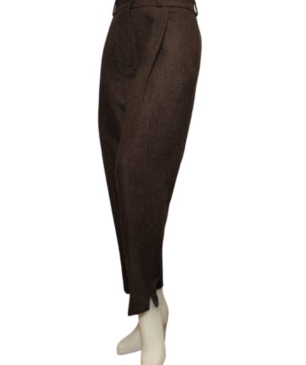 شلوار مام استایل فوتر قهوه ای زنانه