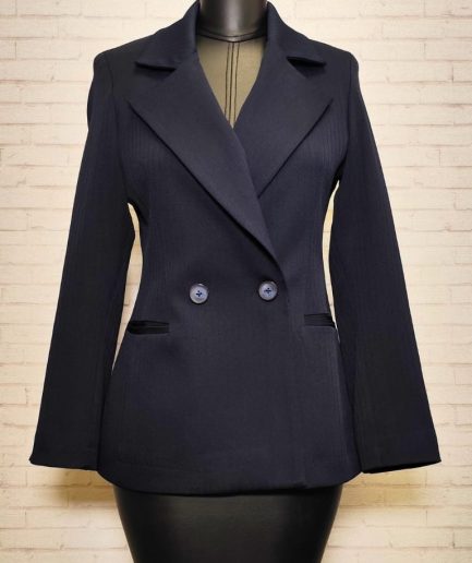 کت سرمه ای کمرکرستی دیپلمات زنانه