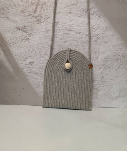 کیف طوسی قیطون دوزی زنانه