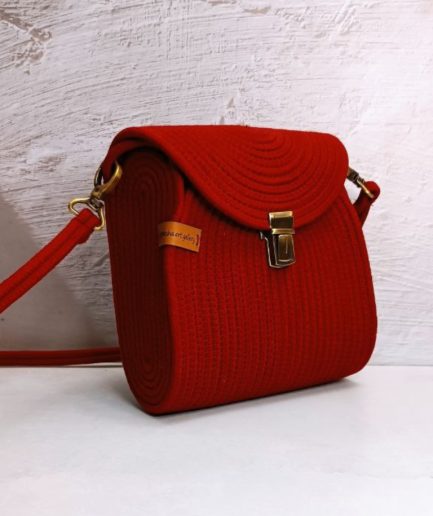 کیف مکعبی زرشکی زنانه