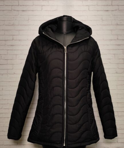 کاپشن امبردی کلاه دار مشکی زنانه