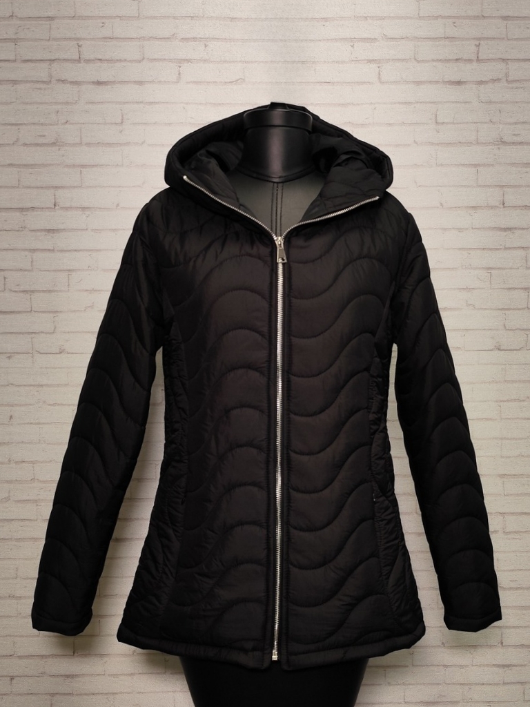 کاپشن امبردی کلاه دار مشکی زنانه