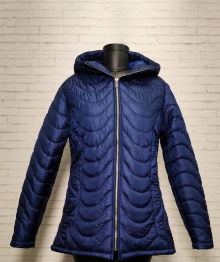 کاپشن امبردی کلاه دار سرمه ای زنانه