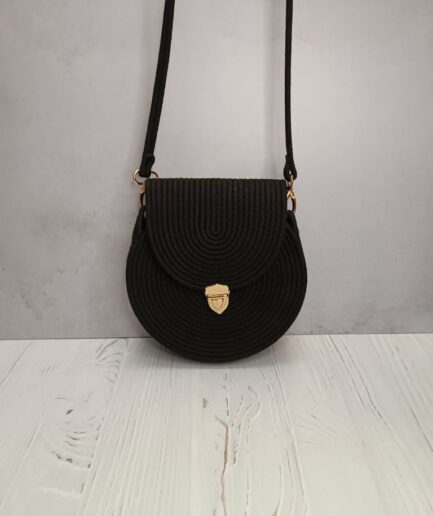 کیف مشکی گرد قیطان زنانه