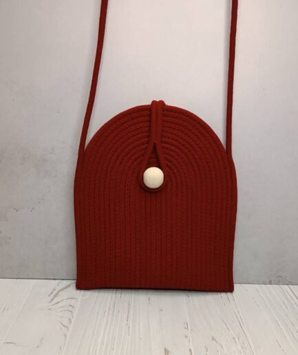 کیف قرمز قیطون دوزی زنانه