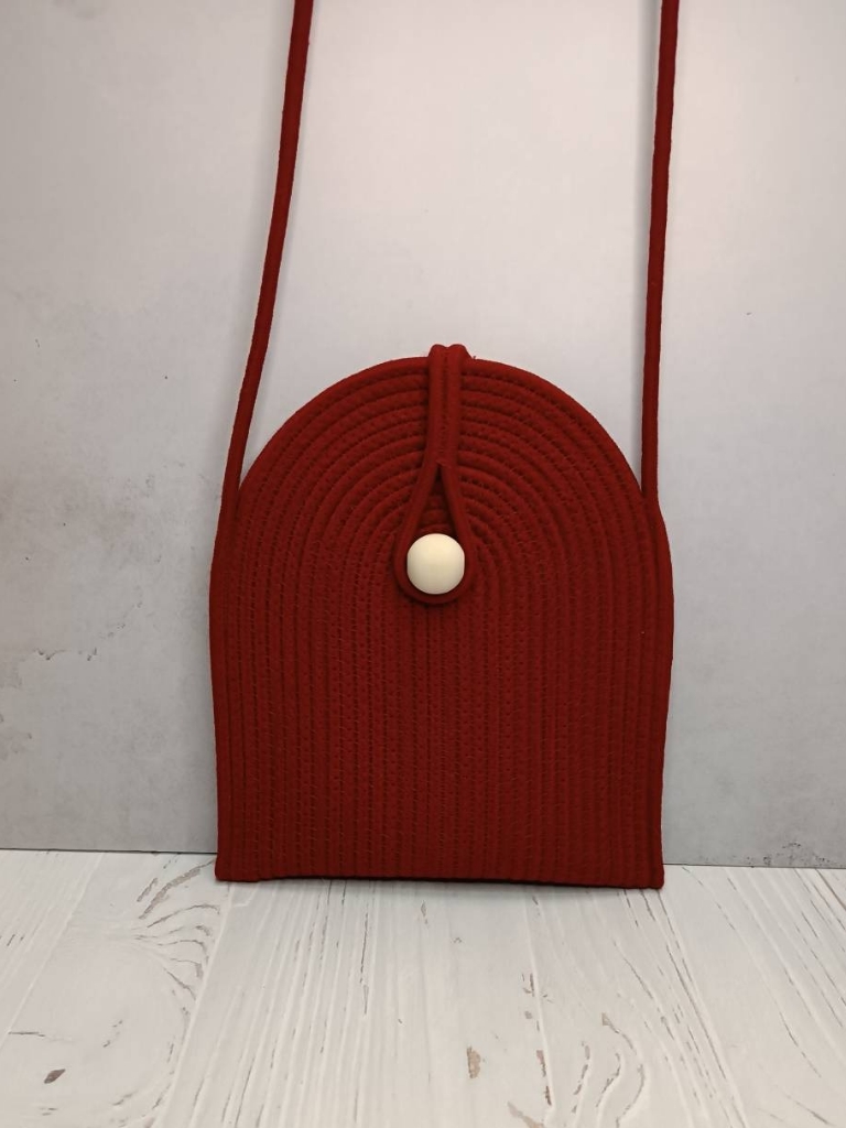 کیف قرمز قیطون دوزی زنانه