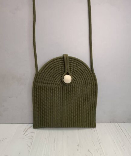 کیف سبز قیطون دوزی زنانه