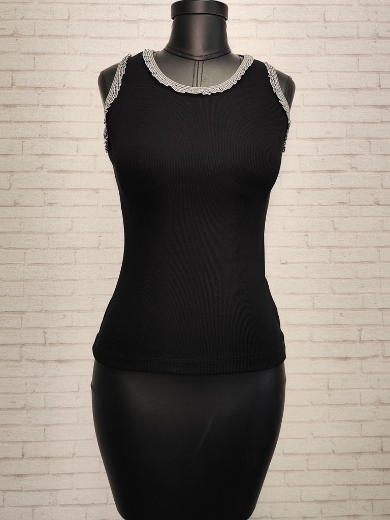 تاپ کش باف مشکی نواردوزی