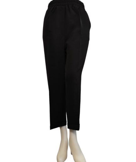 شلوار مام استایل مشکی کمرکش زنانه