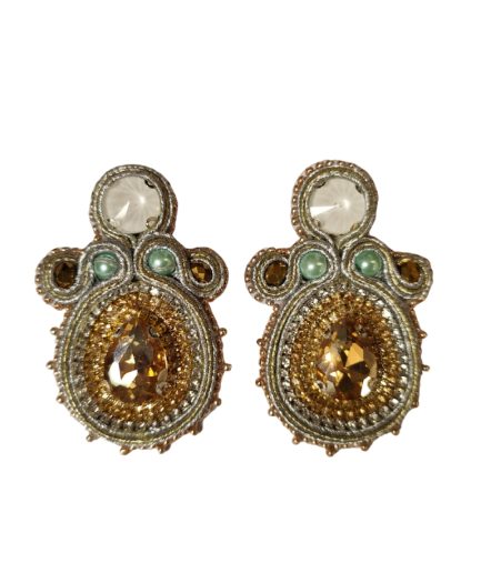 گوشواره نگین طلایی درباری