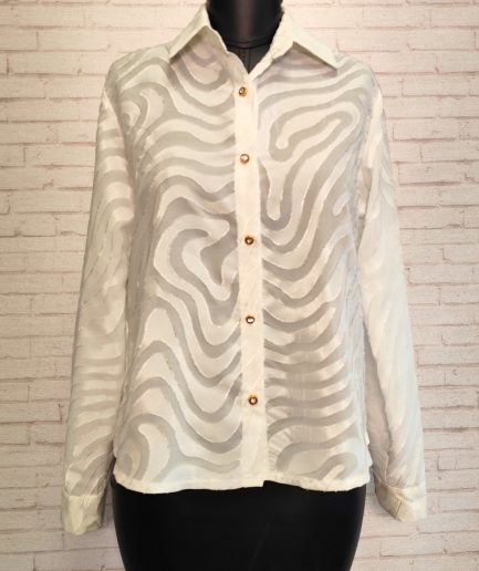 شومیز سفید موجی زنانه