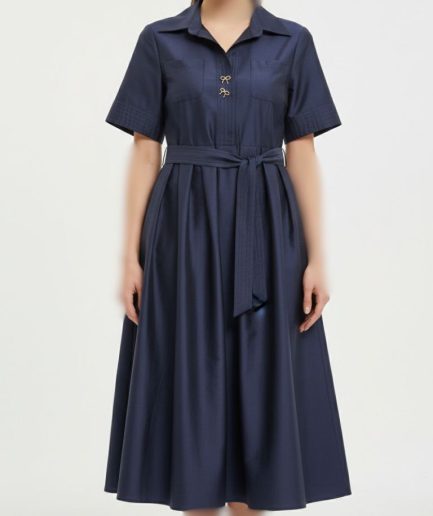 پیراهن سرمه ای تافته زنانه