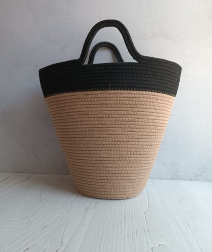کیف دستی کنف و مشکی زنانه