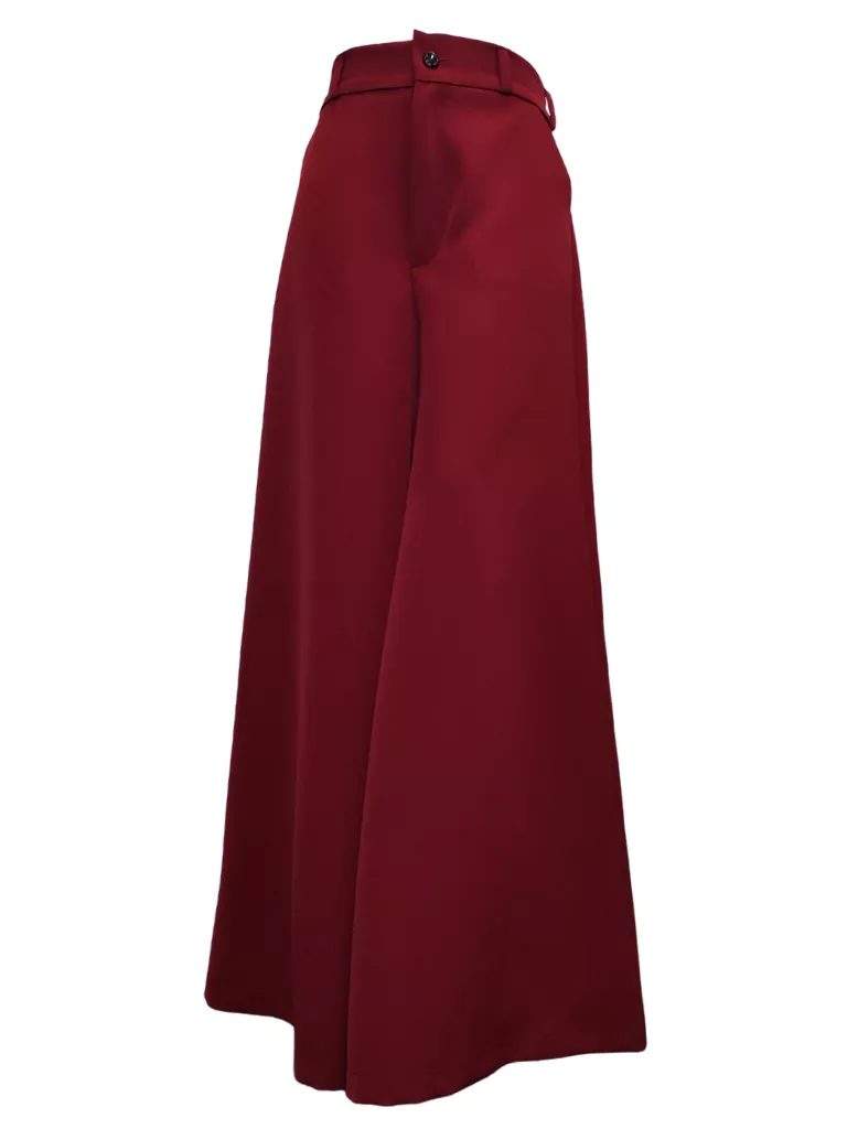 شلوار لوز زرشکی کرپ زنانه