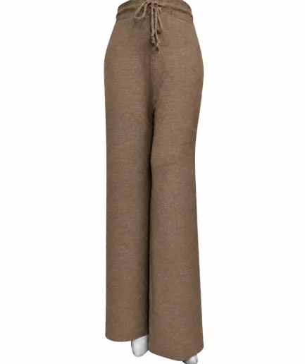 شلوار بافت نسکافه ای ساده زنانه